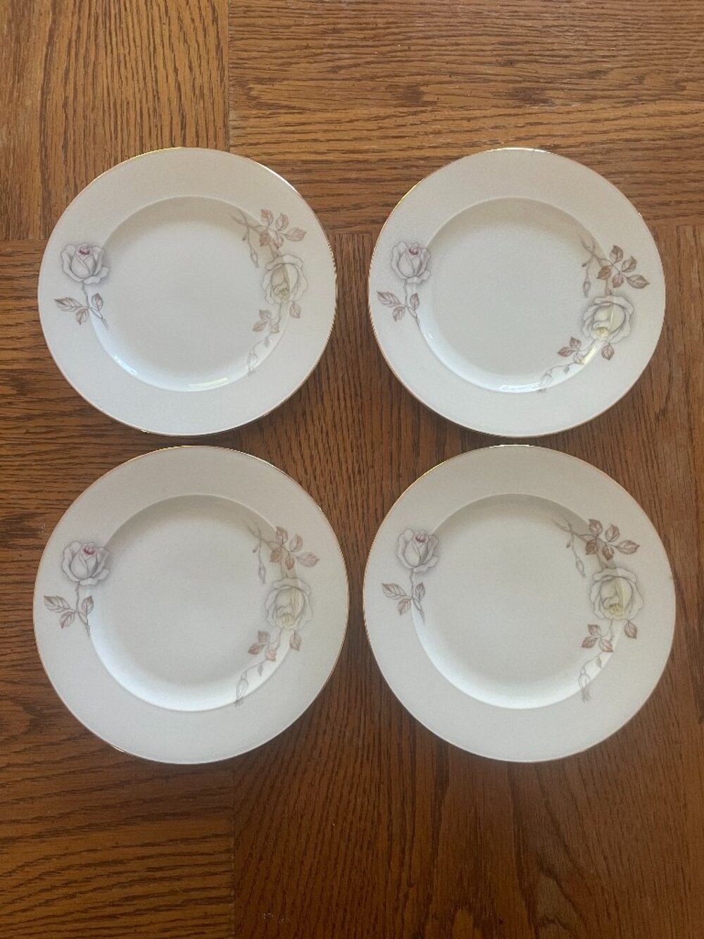 Set 4 Sweetheart Rose Bread Butter Plates Johann Haviland Bavaria Germany 6 Inch